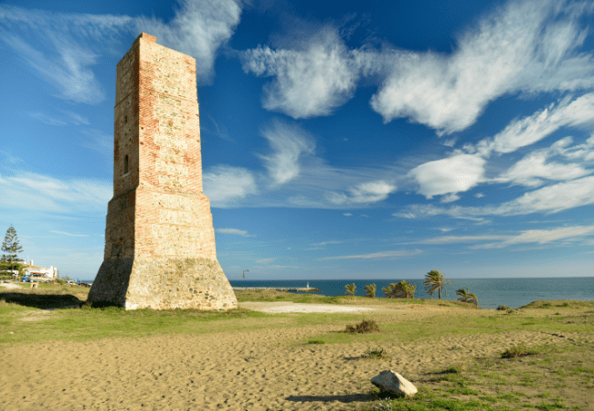 Cabopino ancient watch tower near the beach