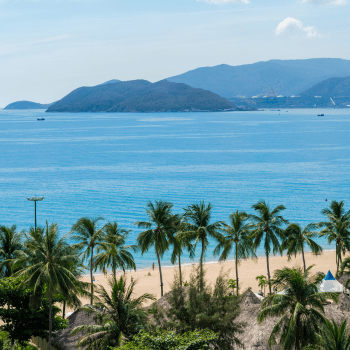 View from the beach to an island in Nga Trang