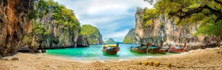 Thailand Boat and Cliff