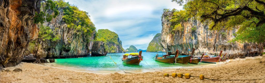 Thailand Boat and Cliff