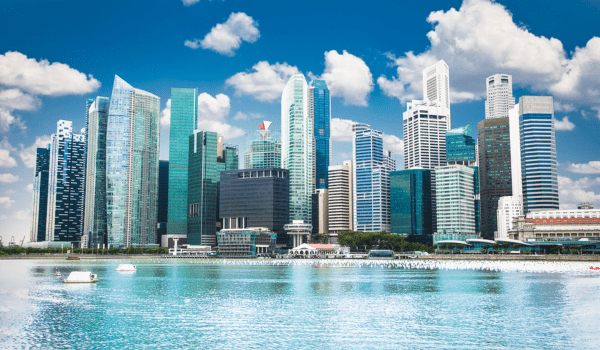 Blue skyes Singapore city view