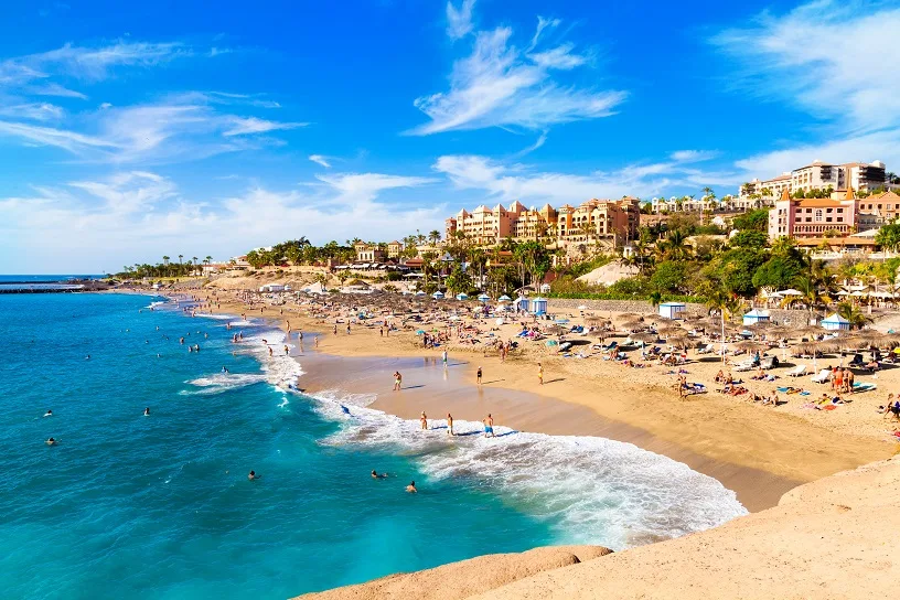 El Duque beach in Tenerife, famous Adeje coast on Canary island