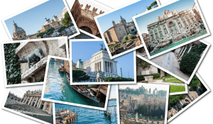 Italian Landmarks in a collage